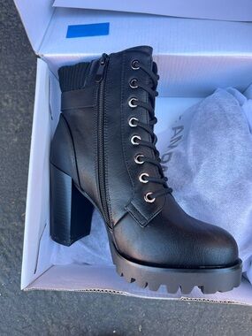 Black Ankle High Boots women